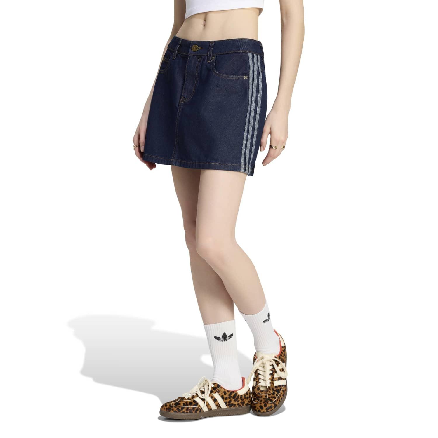 Adidas W 3Stripes Denim Mini Skirt KQ6486 Indigo Denim — photo 1 of 6