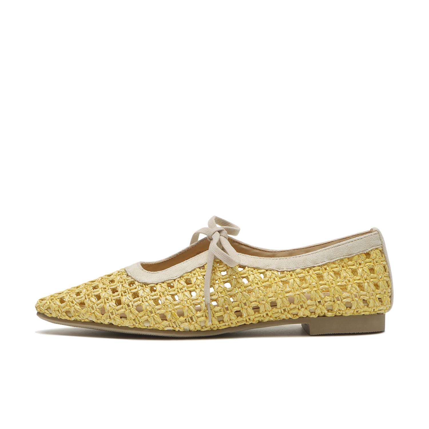 Jolly Encore Raffia Flat Pumps JE-1066 Yellow — photo 1 of 7