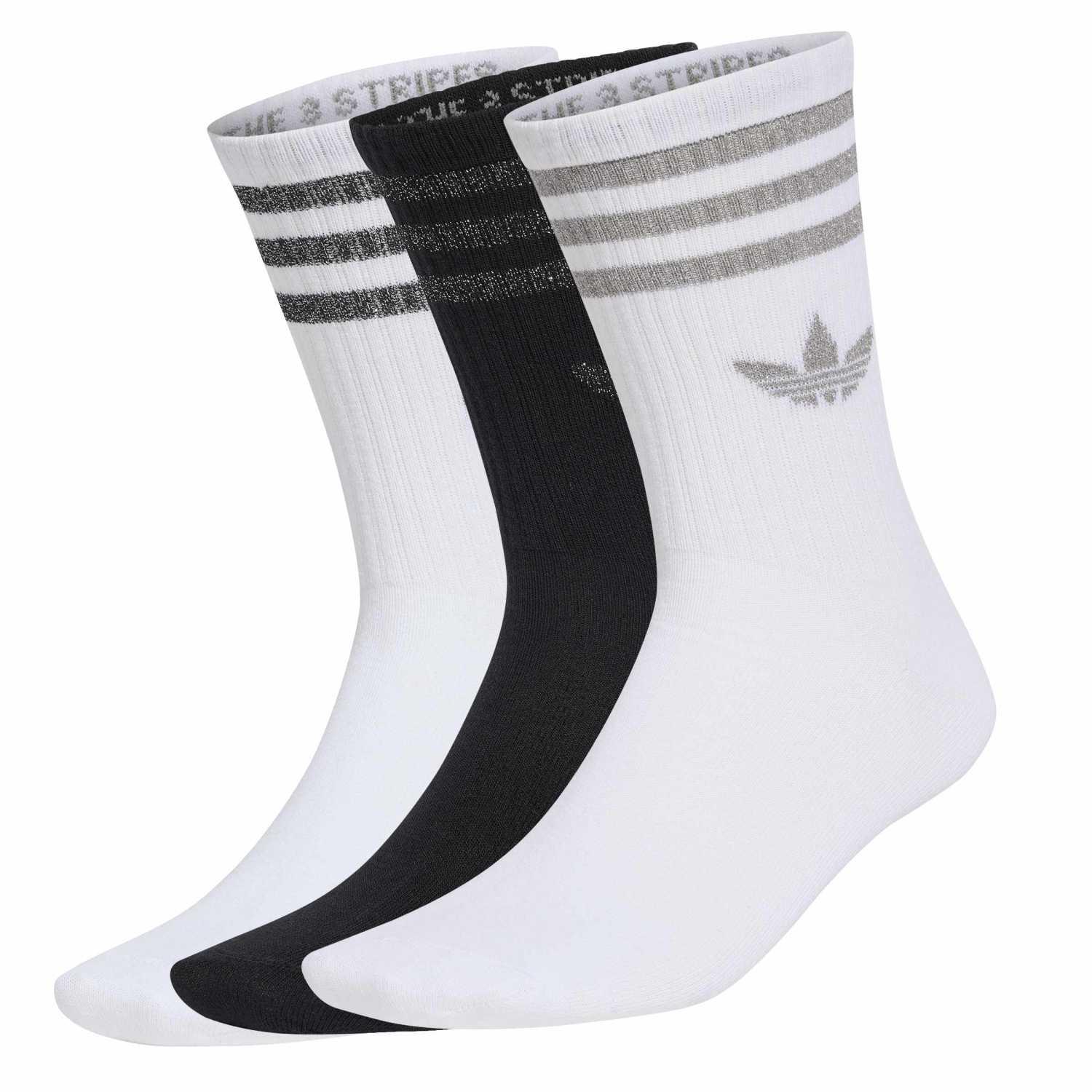 Adidas W 3ST GLT CREW SOCKS 3P KR4218 WHT/SIL/BLK — photo 1 of 4