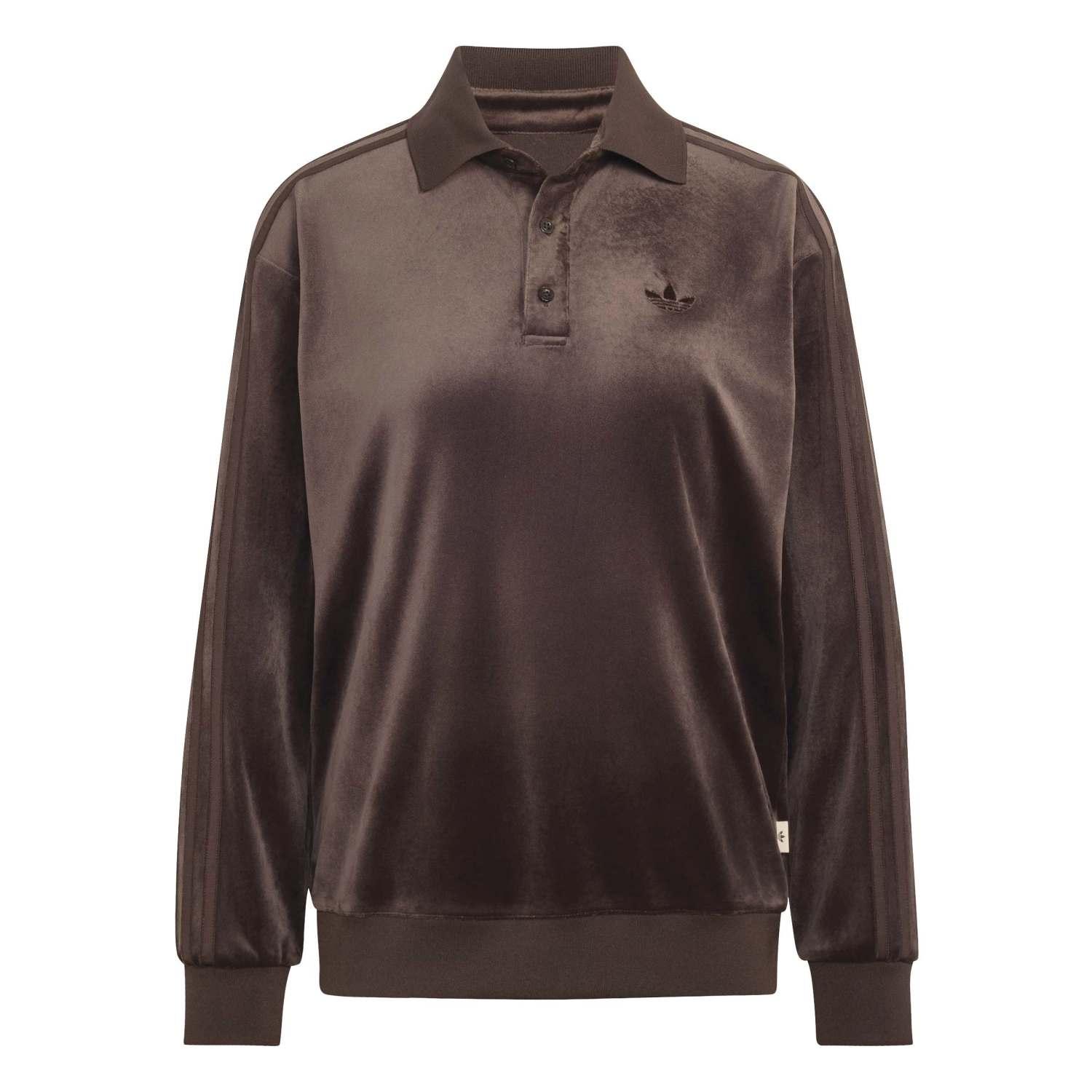 �yadidas�z �A�f�B�_�X U VELOUR LS POLO �����O�X���[�u LC5961 ABC-MART���� *DARKBROWN