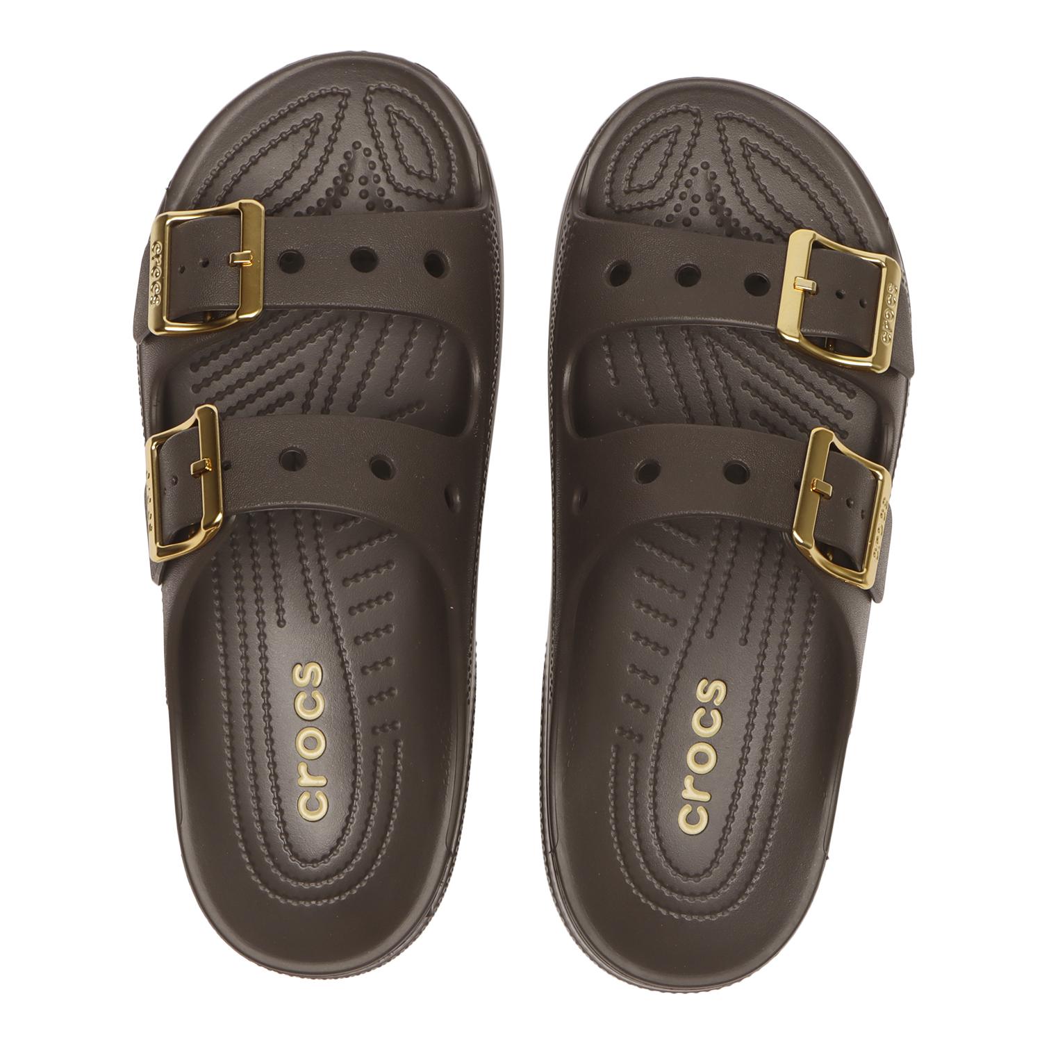 新品　メタリックバックル サタデー サンダル　クロックス　crocs 23cm crocs】 クロックス SATURADAY METALLIC BUCKLE SDL サタデー