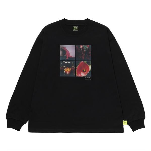 loosejoints 荒木経惟 x 野村佐紀子 テンダー フラワーズ L/S T ブラック L