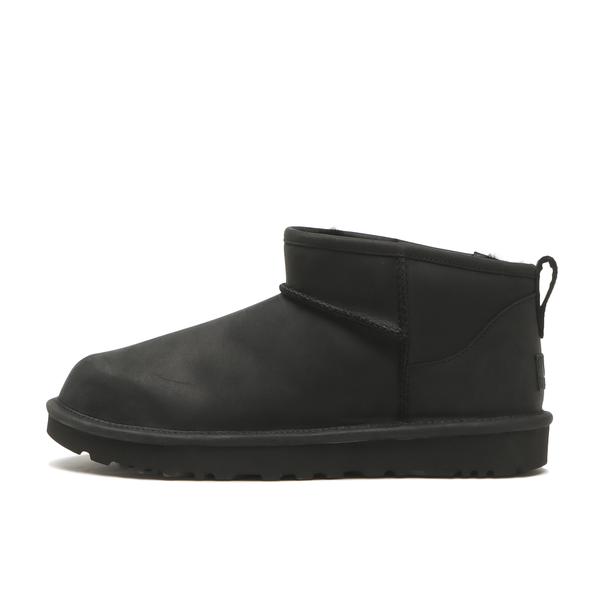 UGG ウィメンズ クラシック ウルトラ ミニ レザー ブラック 23cm