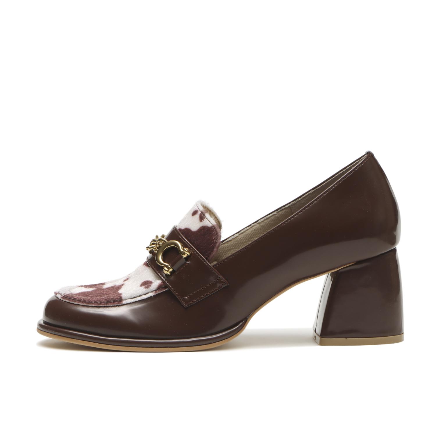 	���f�B�[�X �yJOLI ENCORE(FR)�z �W�����[�E�A���R�[�� CHUNKY HEEL LOAFERS 6 �`�����L�[�q�[�����[�t�@�[6 JE-6061 BROWN