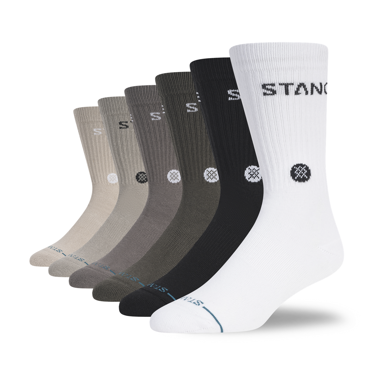 STANCE SOCKS オリジナル 6パック クルー グレー L