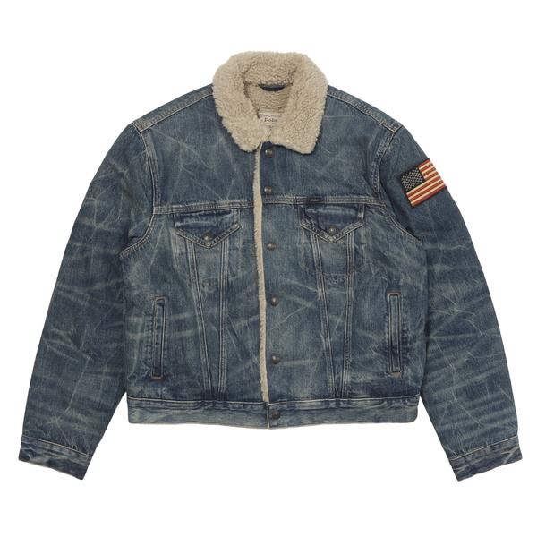 POLO RALPH LAUREN ハイパイル アイコン デニム トラッカー ジャケット ブルー M