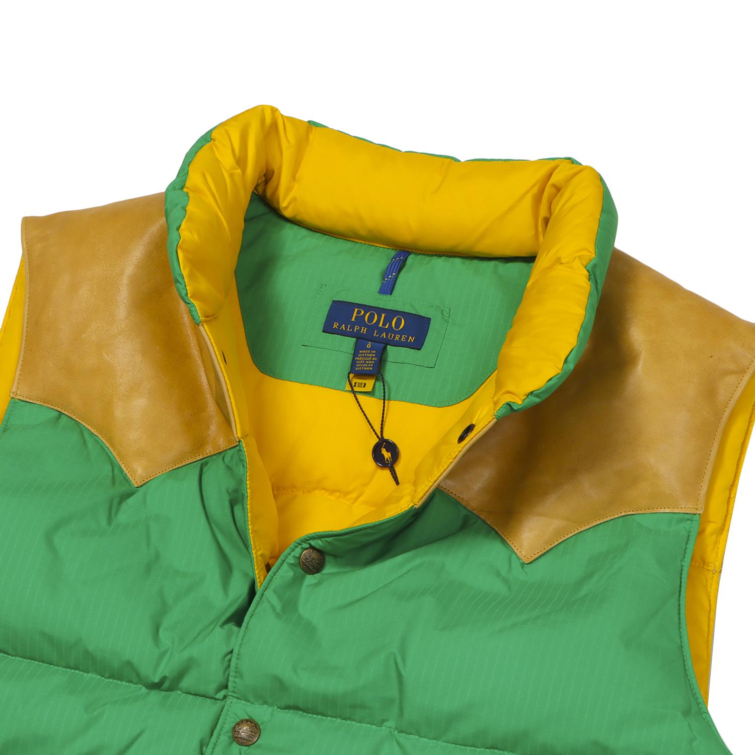  POLO RALPH LAUREN LEATHER YORK DOWN VEST画像4