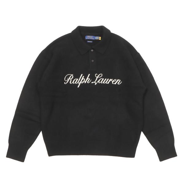 POLO RALPH LAUREN リラックスフィット ロゴ ラグビーセーター ブラック M