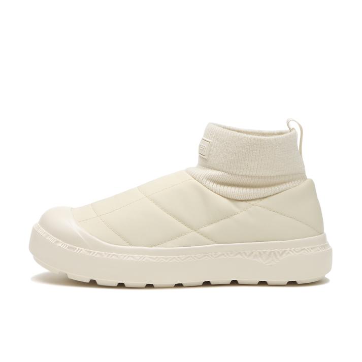 HUNTER U QUILTED NYLON KNIT CUFF BOOT WHITE WILLOW