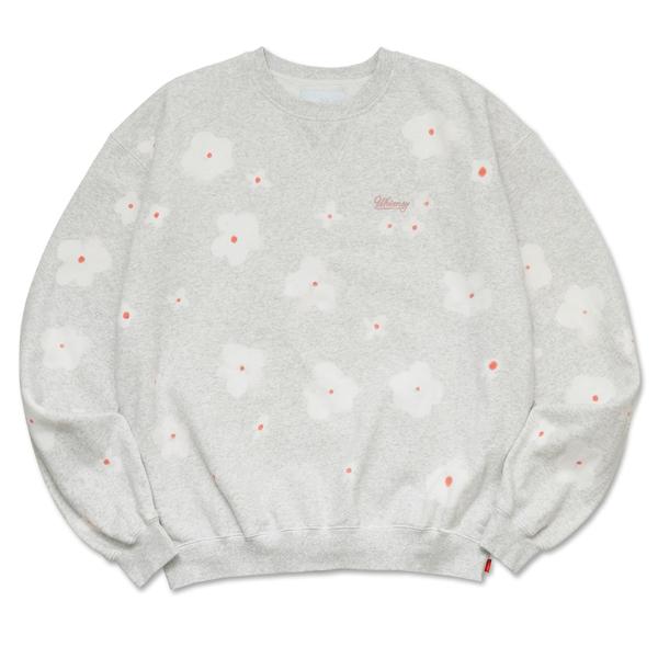 WHIMSY FLOWER TIE-DYE CREWNECK グレー M
