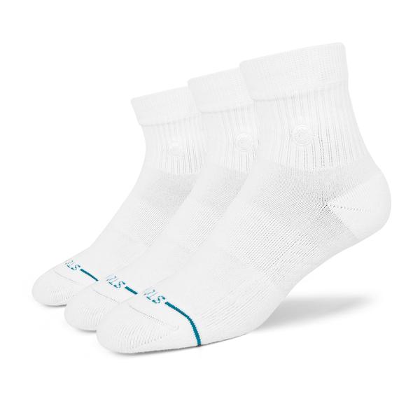 STANCE SOCKS アイコン クオーター 3パック ホワイト L
