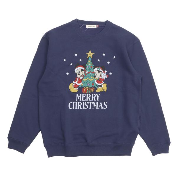 GOOD ROCK SPEED ミッキー アンド ミニー クリスマス スウェットシャツ ブルー M